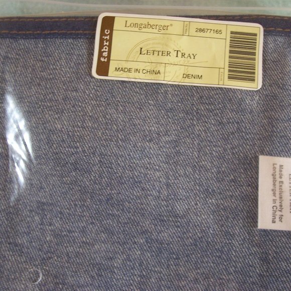 Longaberger Accents Longaberger Basket Liner Letter Tray Denim